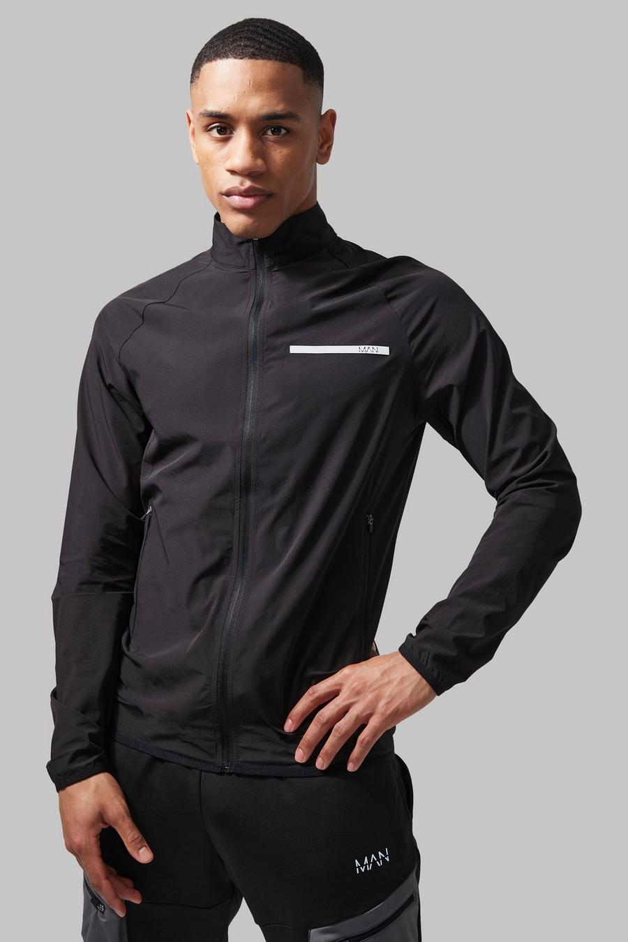 Man Active Performance-Jacke mit Trichterkragen und Reißverschluss, Black image number 1