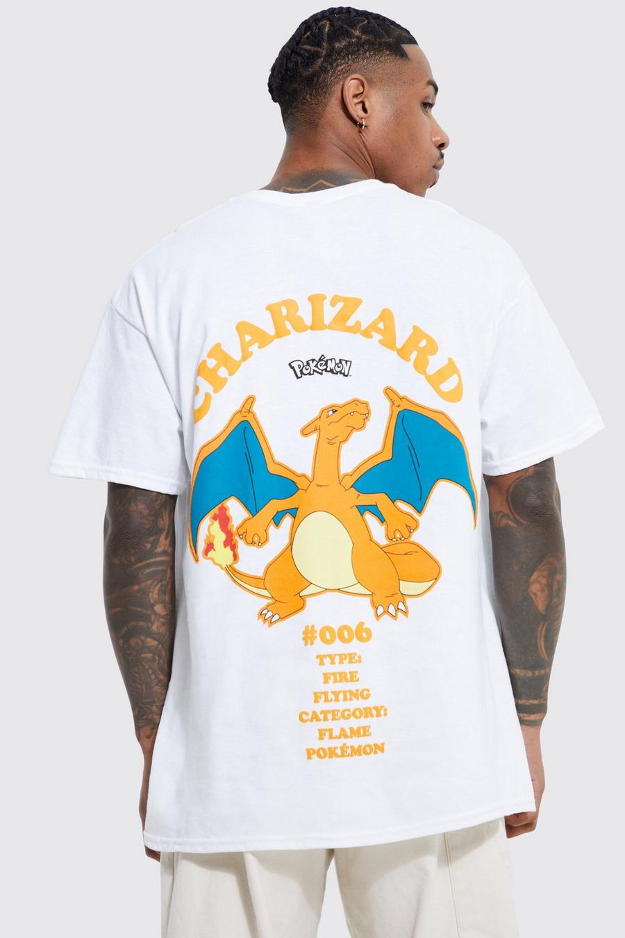 White Oversized Gelicenseerd Charizard Pokemon T-Shirt