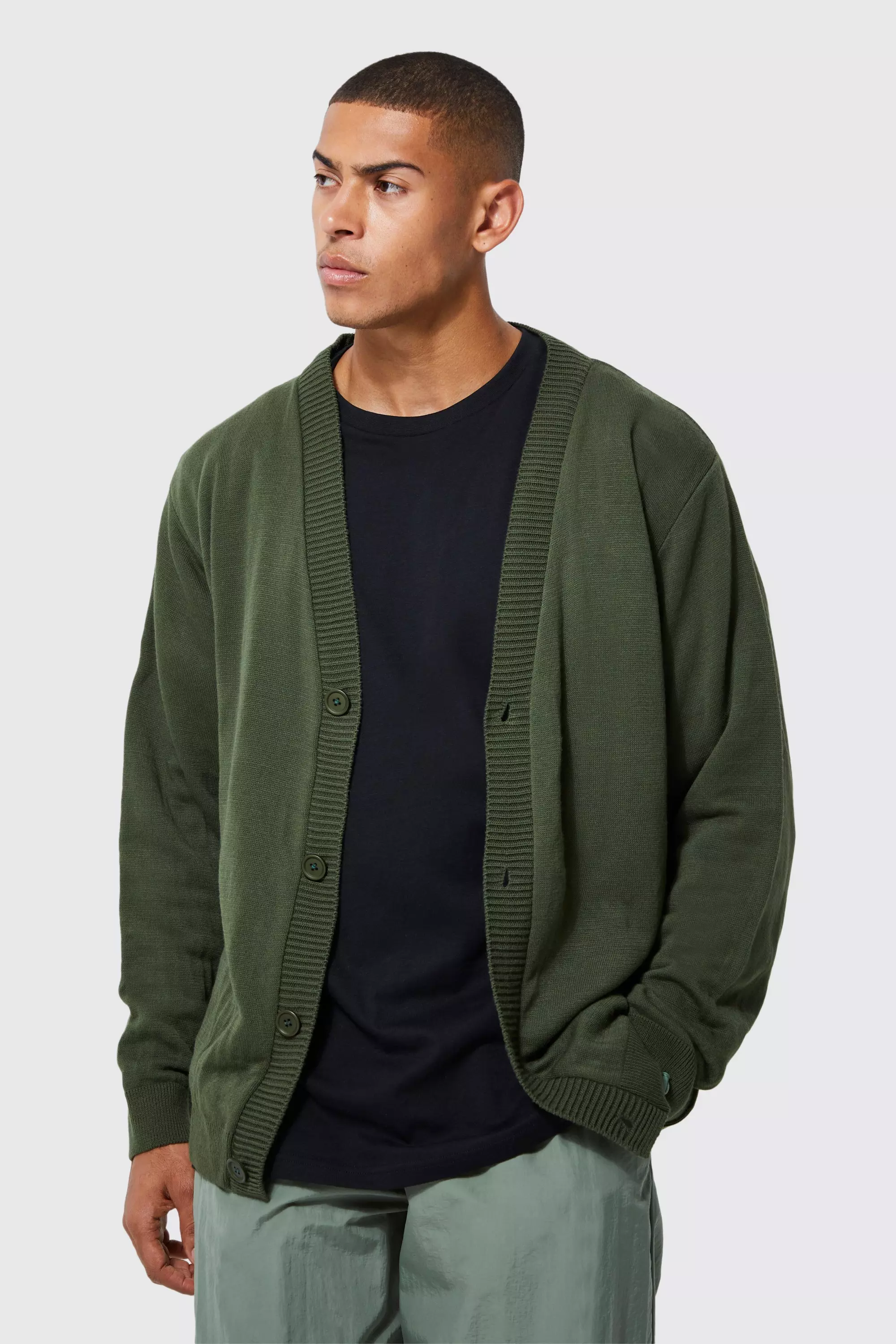 Khaki 2025 cardigan mens