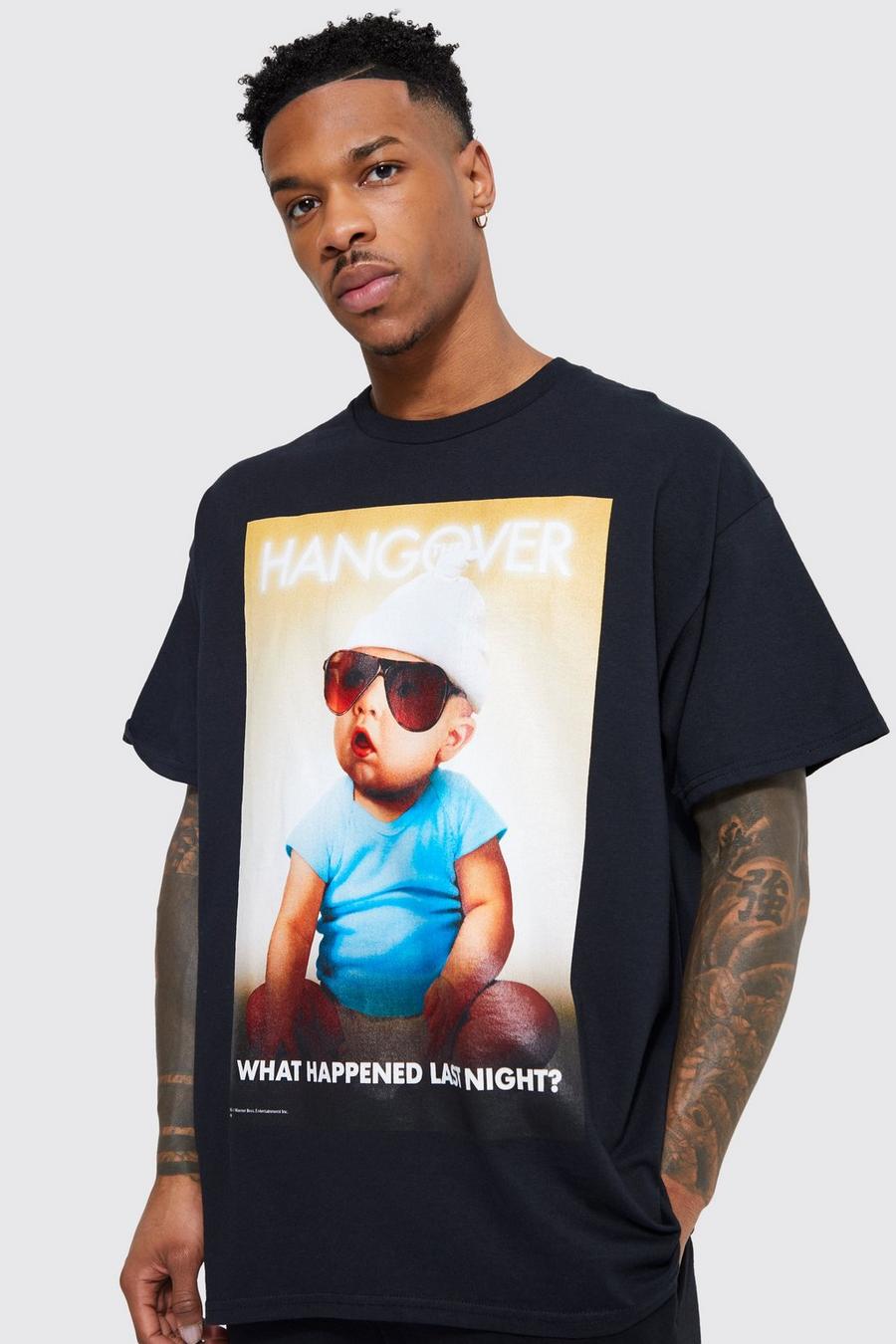 Oversize T-Shirt mit lizenziertem The Hangover Print, Black image number 1