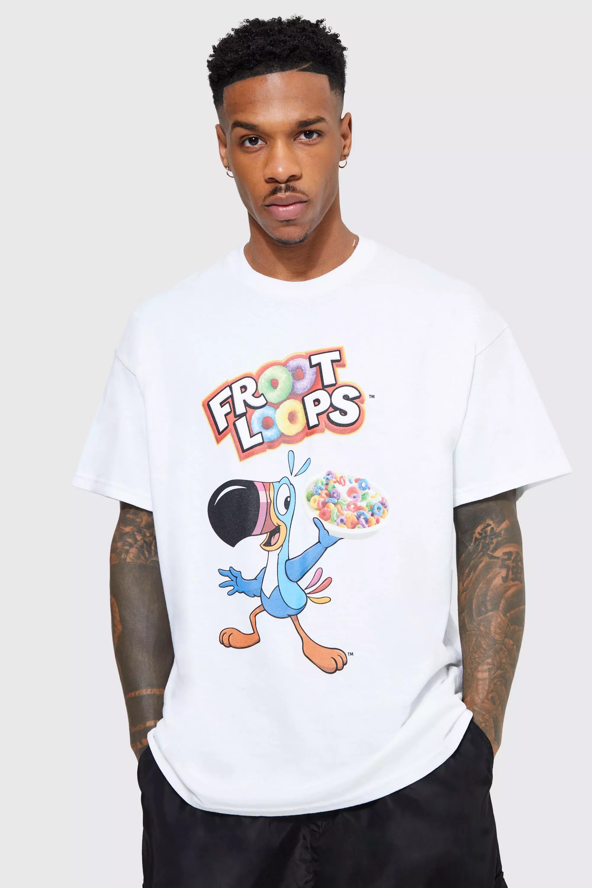 White Oversized Froot Loops License T-shirt alternative image