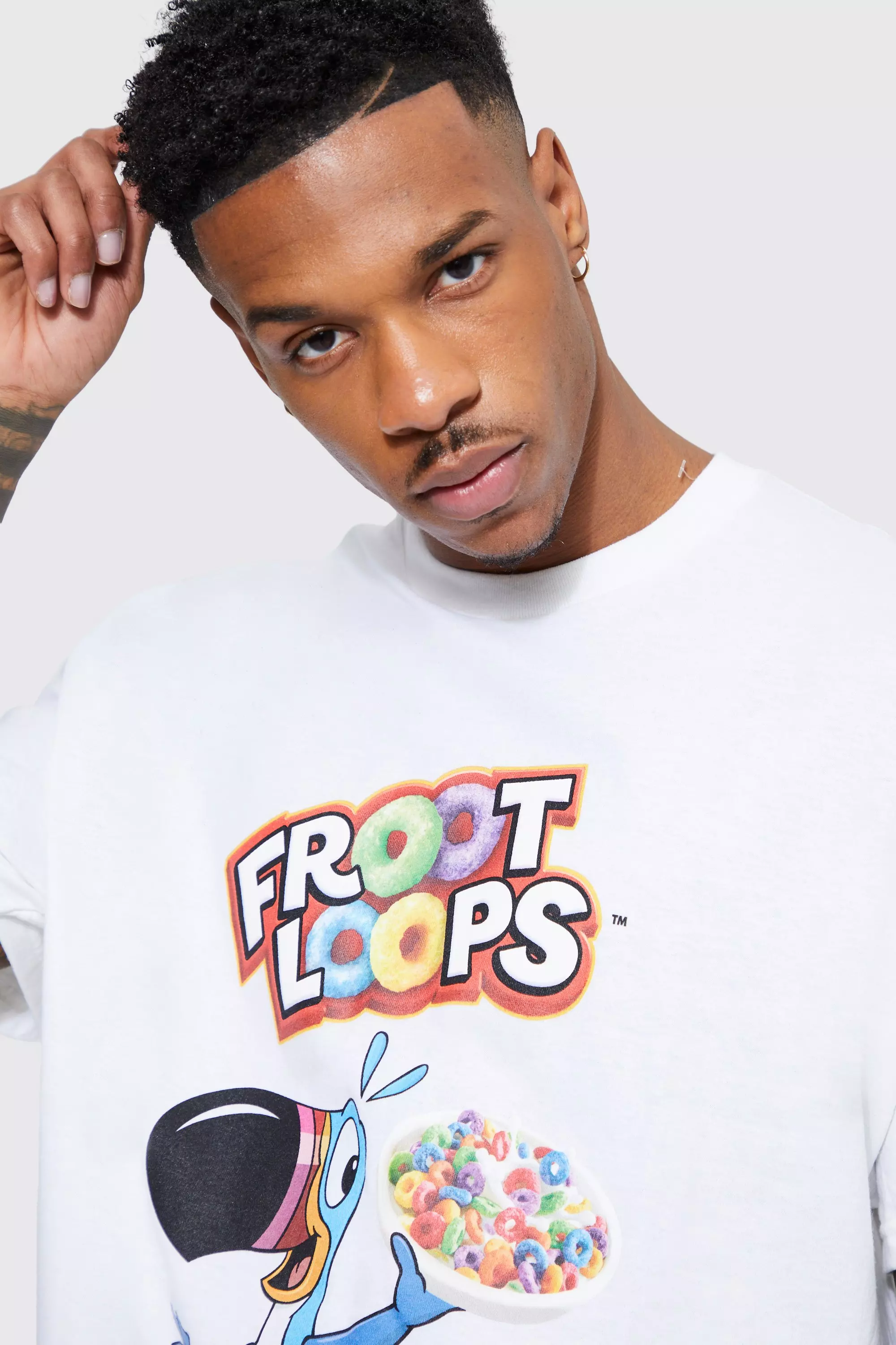 White Oversized Froot Loops License T-shirt alternative image
