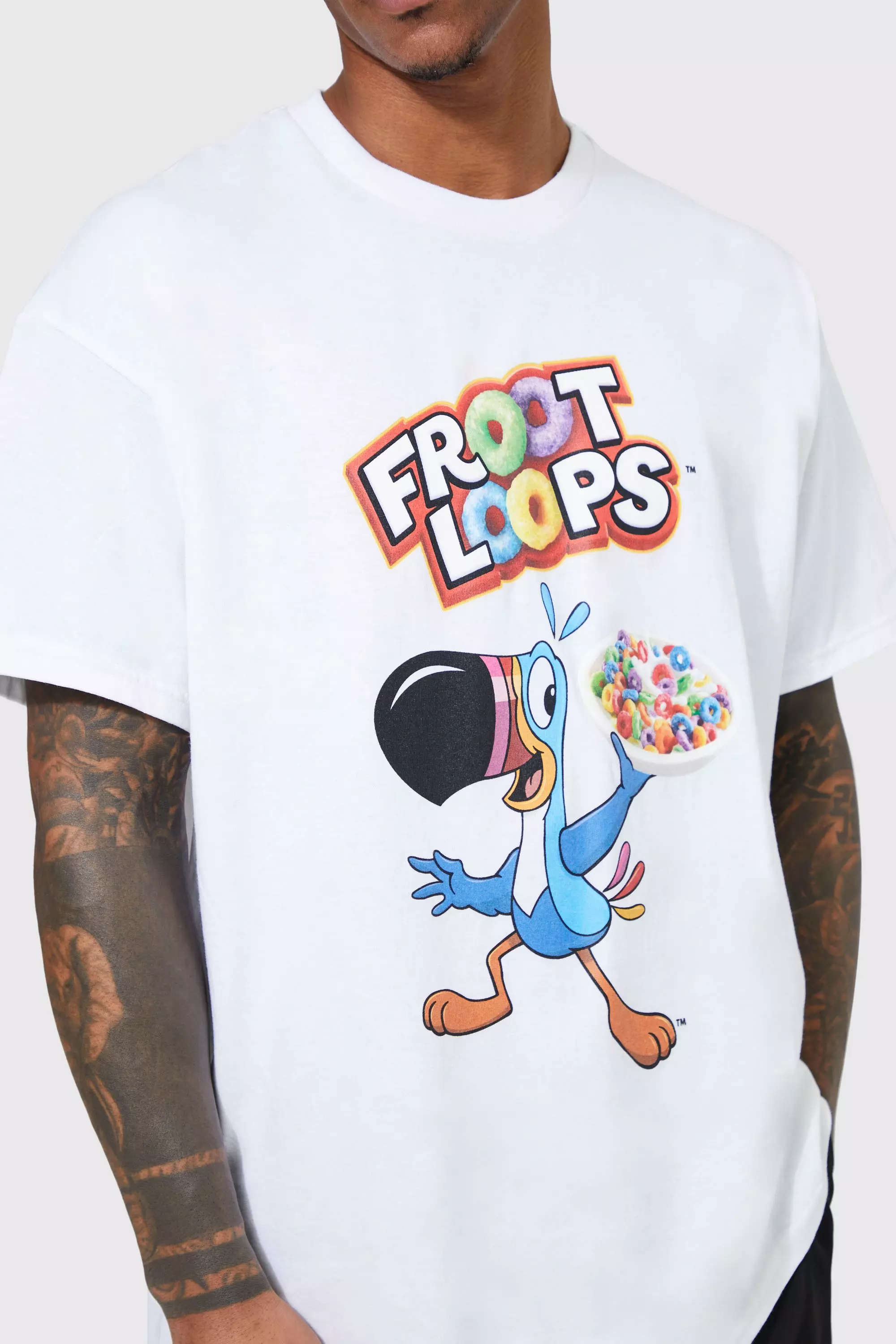 White Oversized Froot Loops License T-shirt alternative image