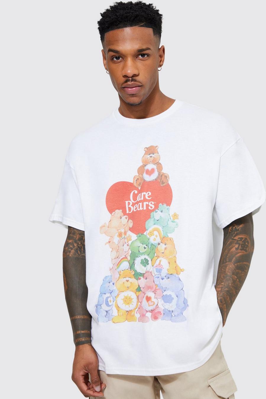 Camiseta oversize con estampado de Care Bears, White image number 1
