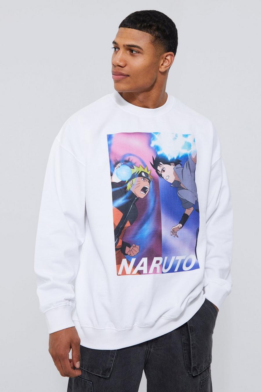 White Oversized Naruto License Sweatshirt image number 1