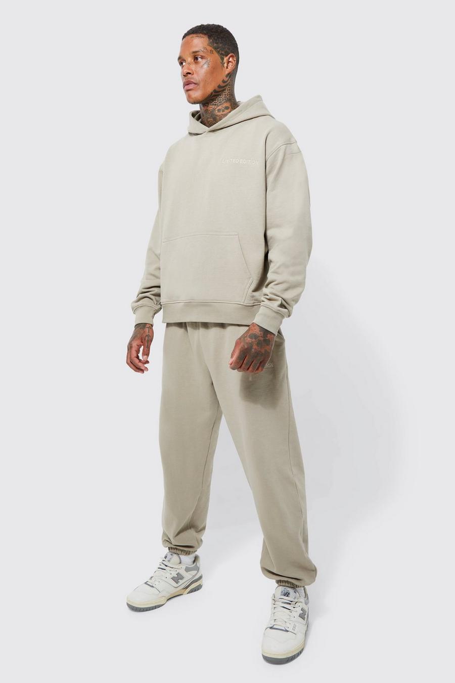Oversized Limited Premium Boxy Tracksuit, Taupe beis