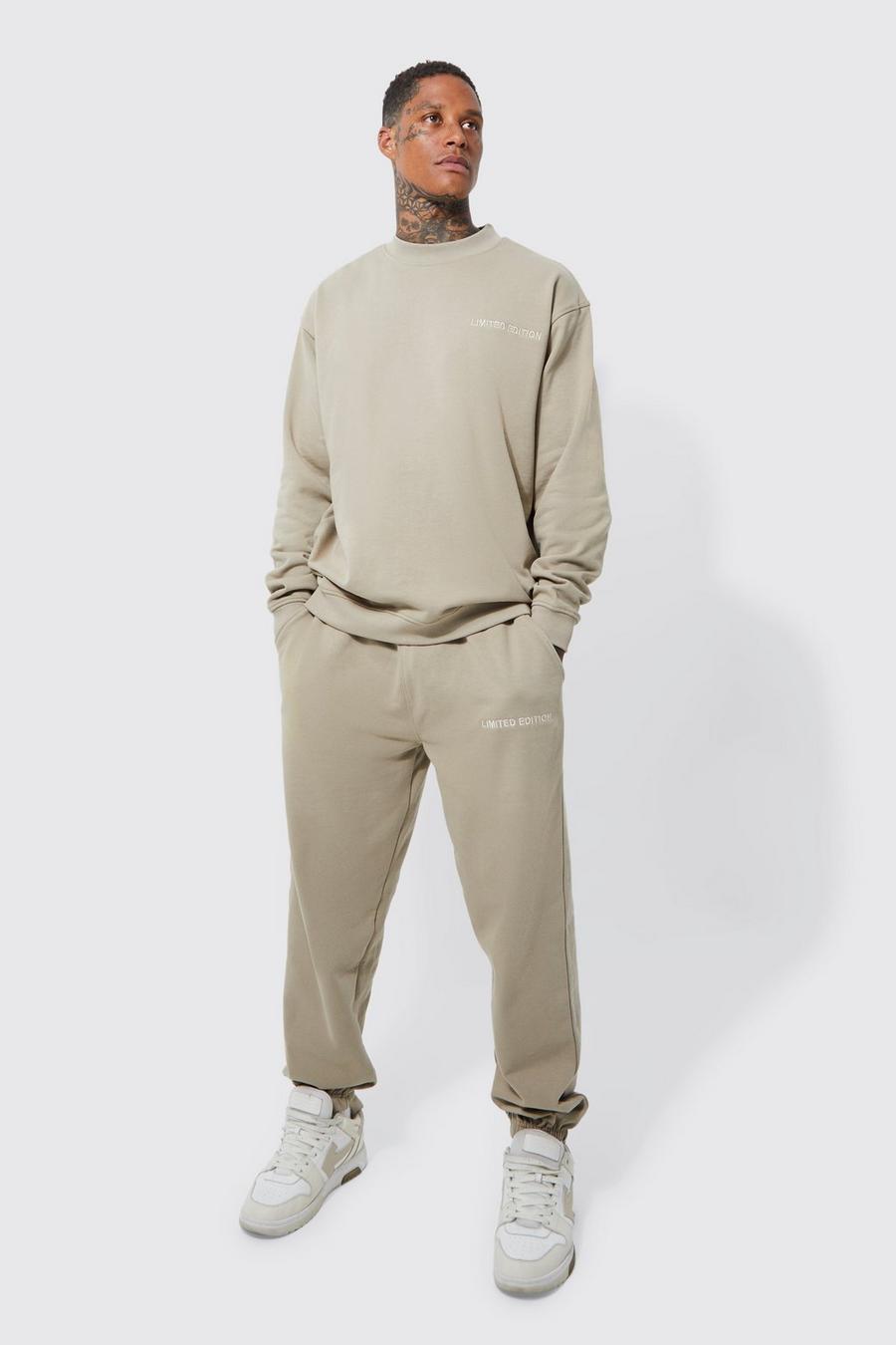 Taupe beige Oversized Limited Premium Sweat Tracksuit image number 1