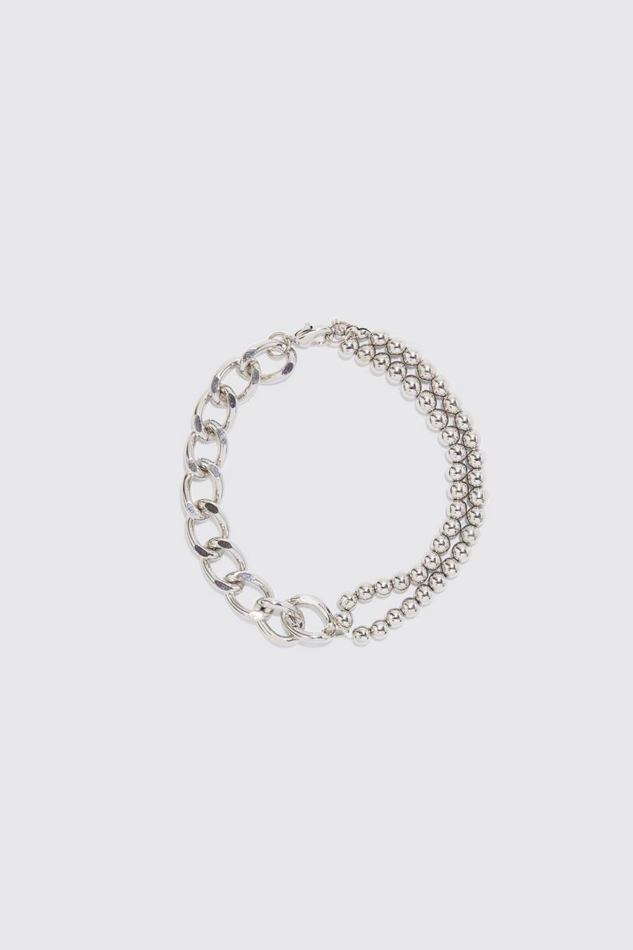 Chunky Chain And Ball Bracelet, Silver