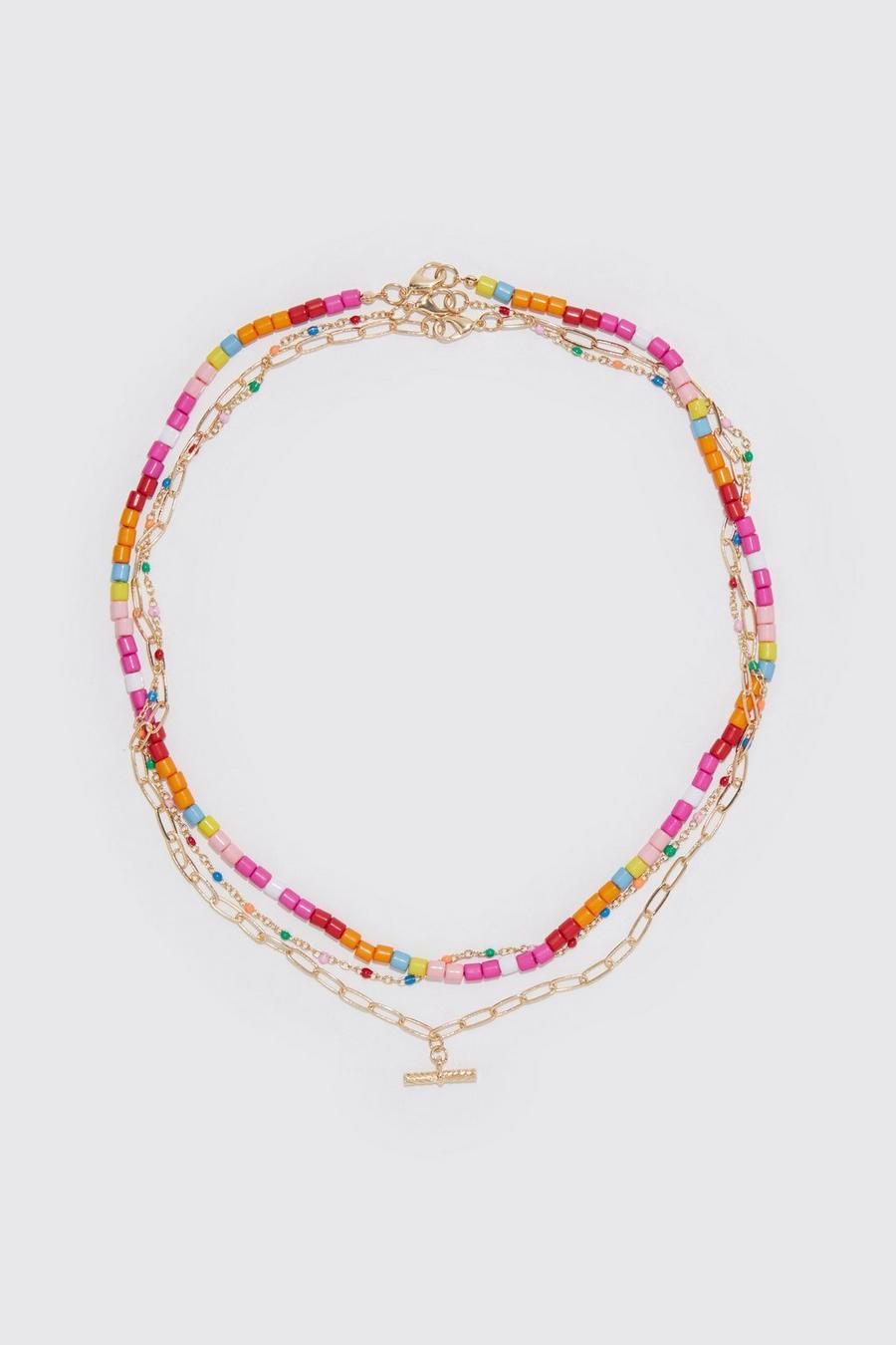 Bunte mehrlagige Perlen-Halskette, Multi image number 1