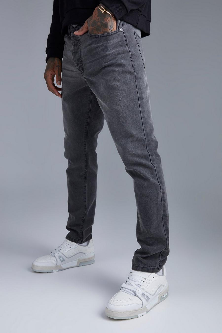 Dark grey grå Slim Fit Jeans