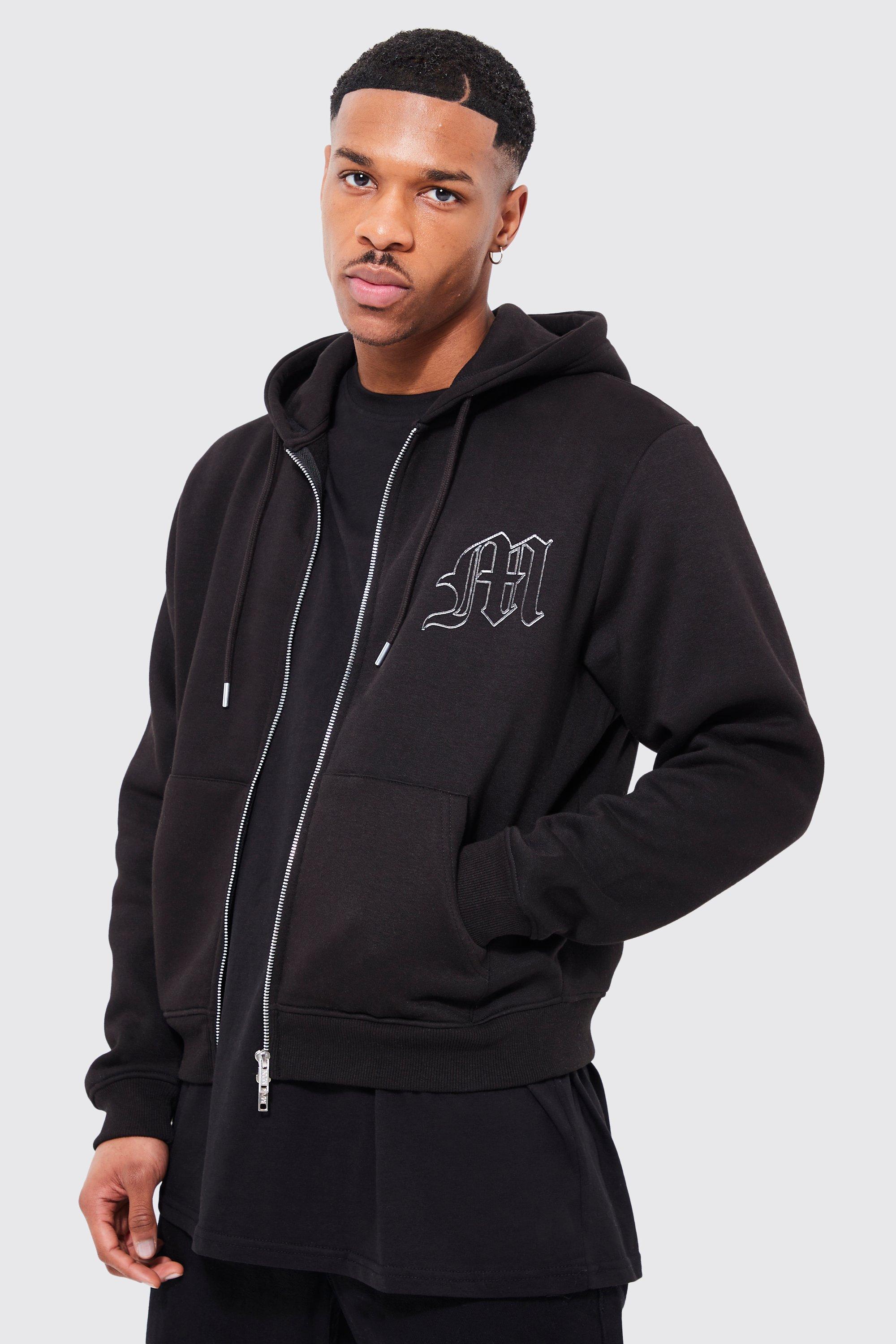 Oversized Boxy Zip Through Graphic Hoodie | boohoo