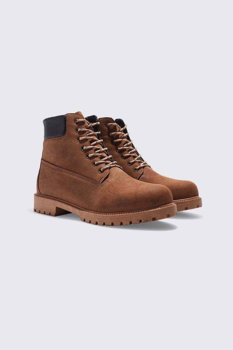 Tan brown Worker Boots image number 1