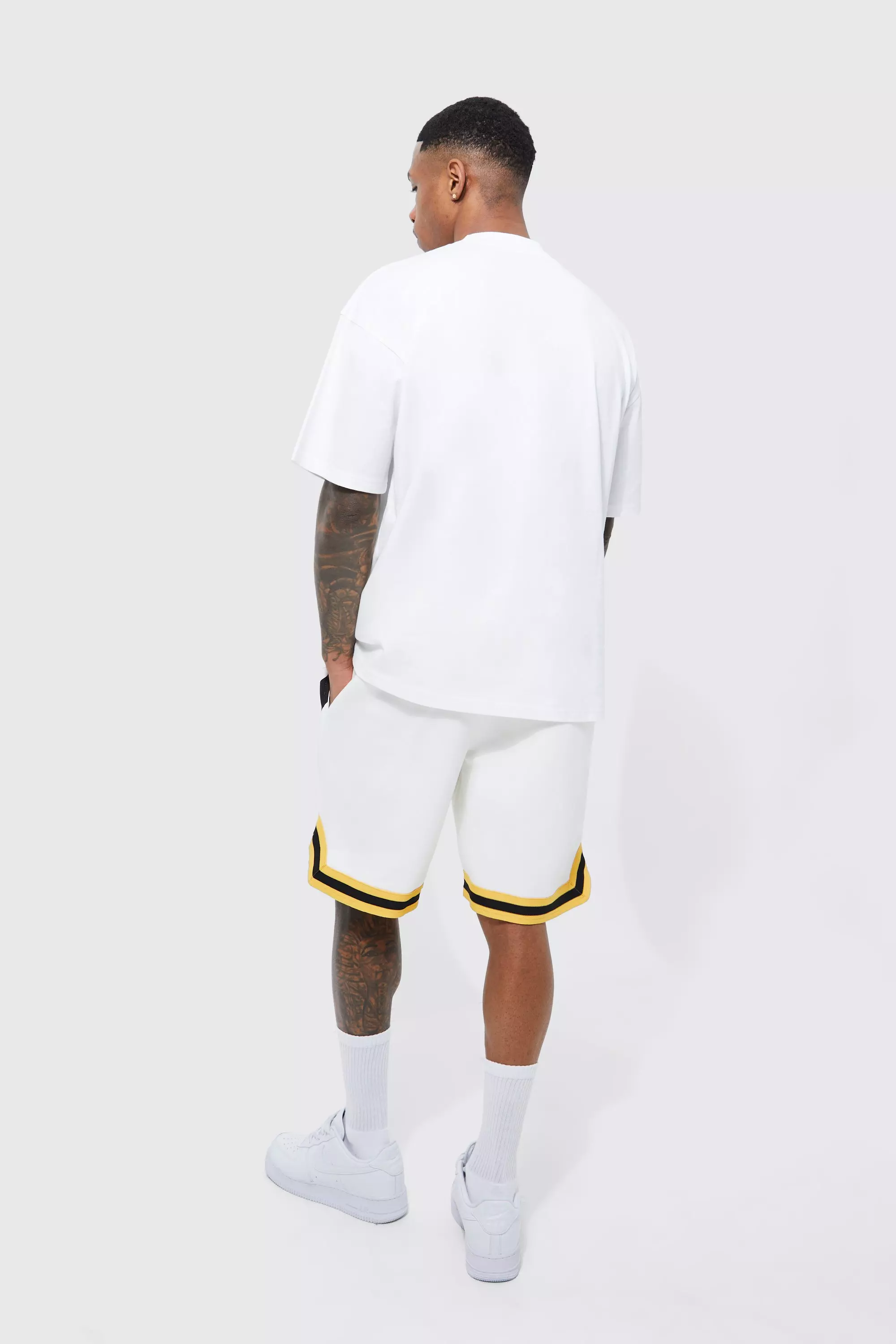 White Oversized Ofcl Basketball T-shirt And Short Set alternative image