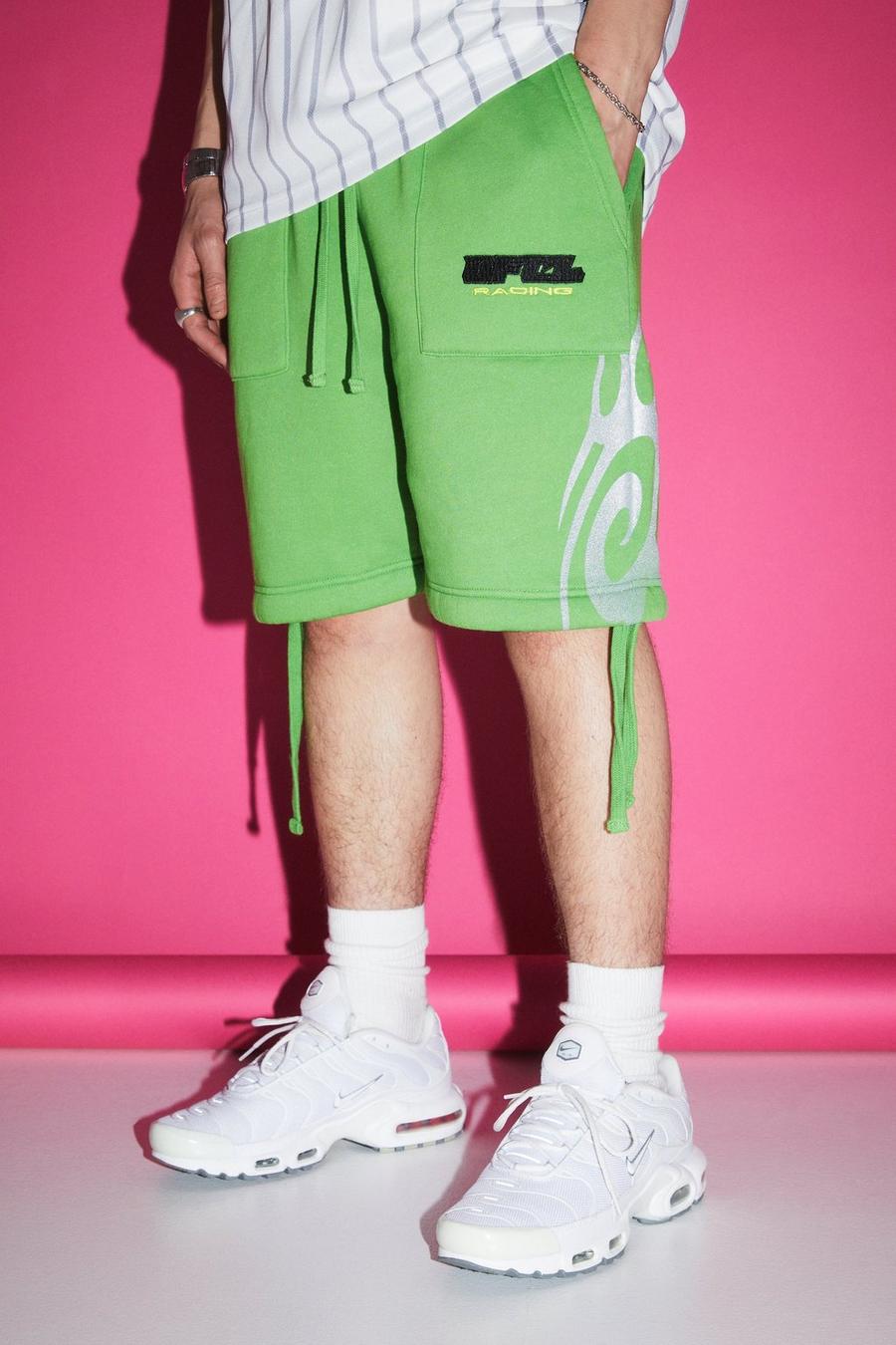 Green Loose Fit Mid Length Ofcl Cargo Short image number 1
