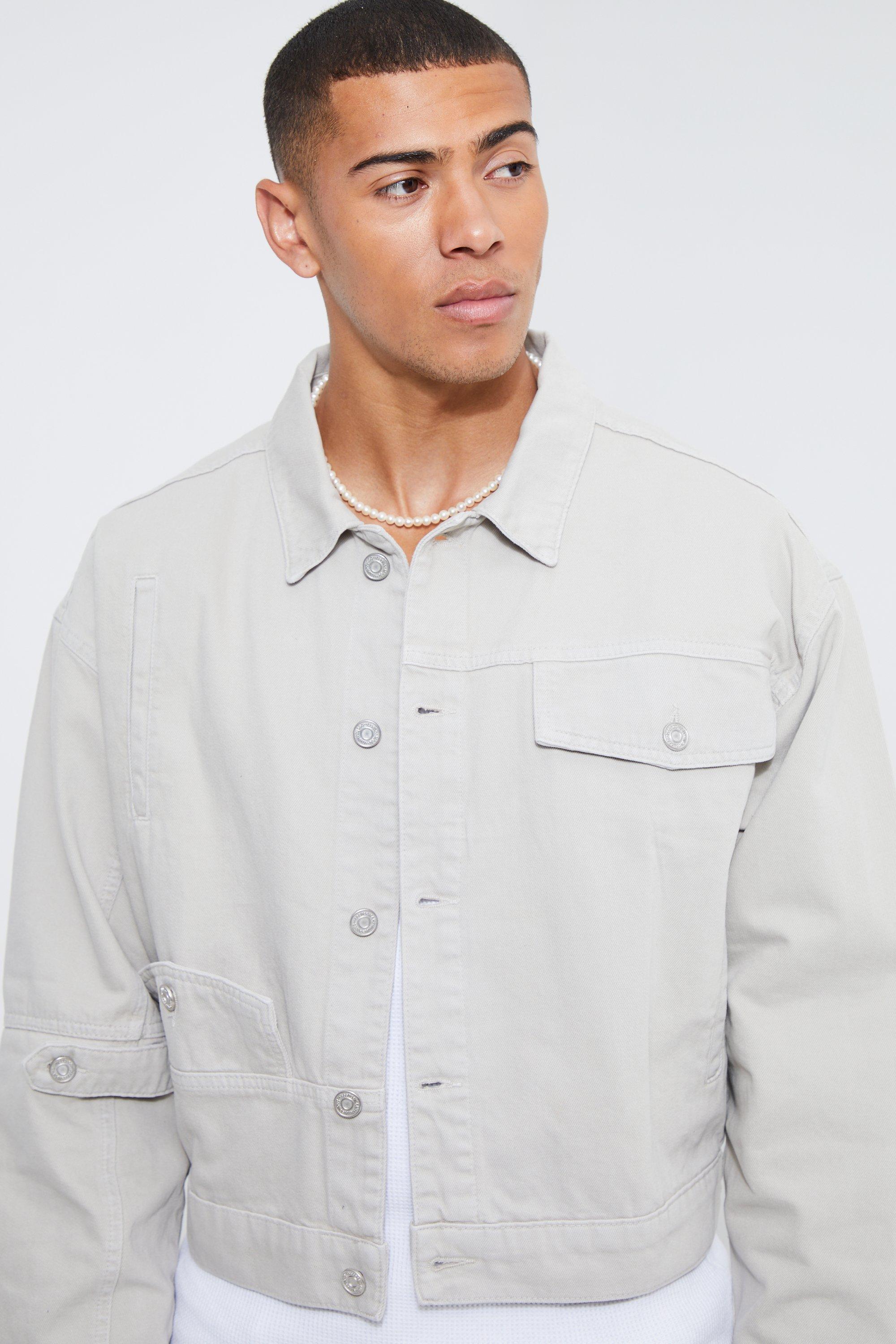 Mens white 2025 trucker jacket