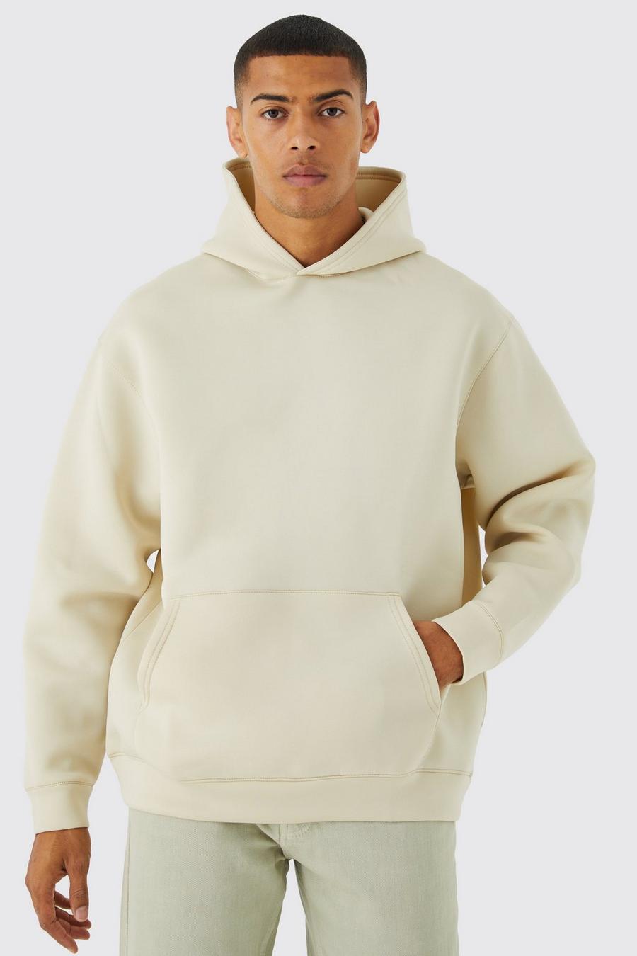Light sand beige Oversized hoodie i scuba