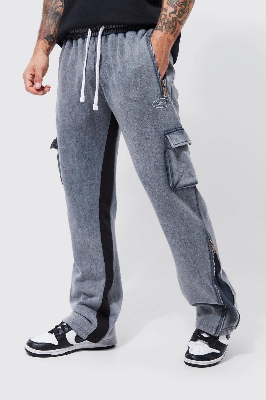 Charcoal Core Gussett Acid Wash Cargo Jogger image number 1