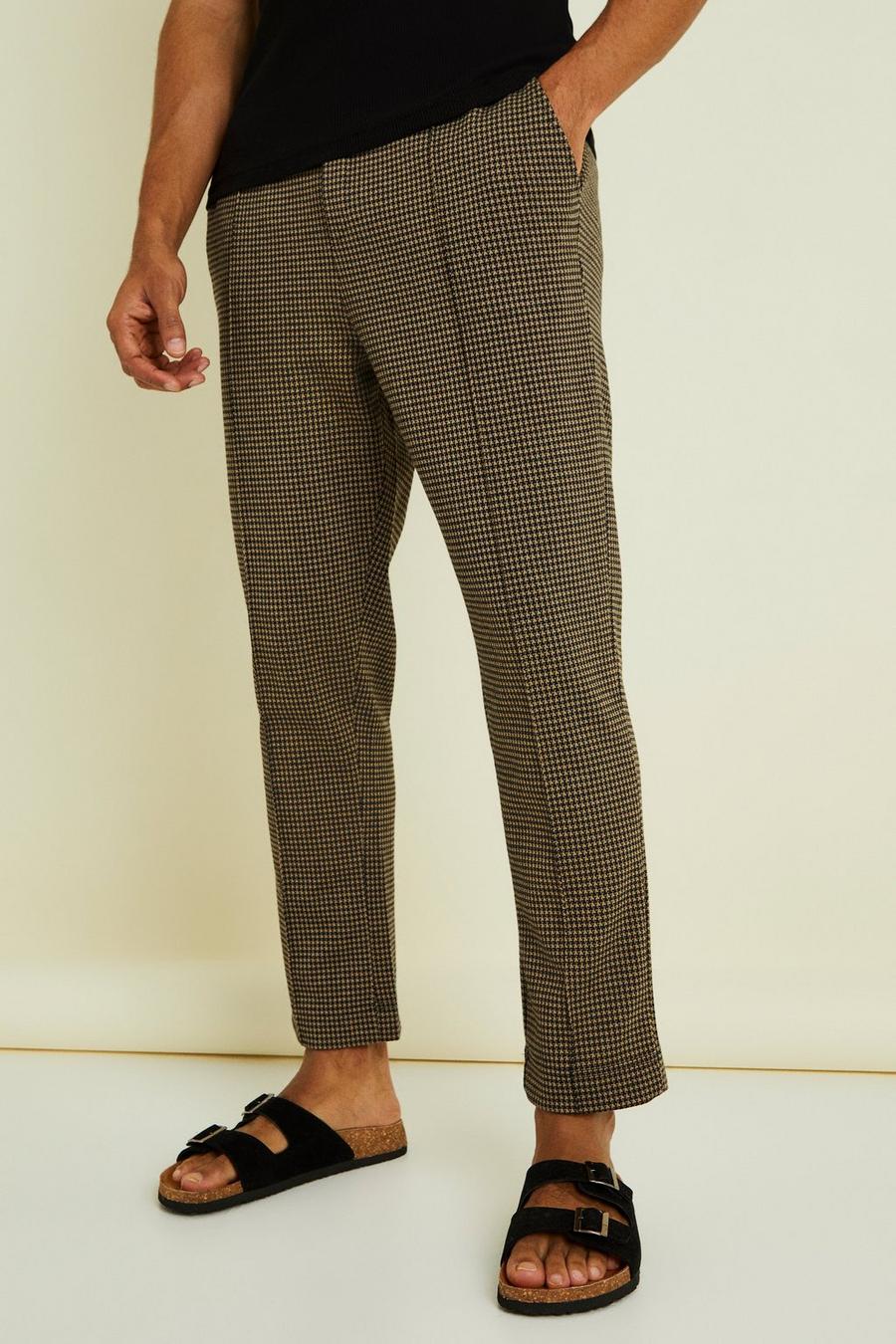Taupe ribbed knit pants in brown ott
