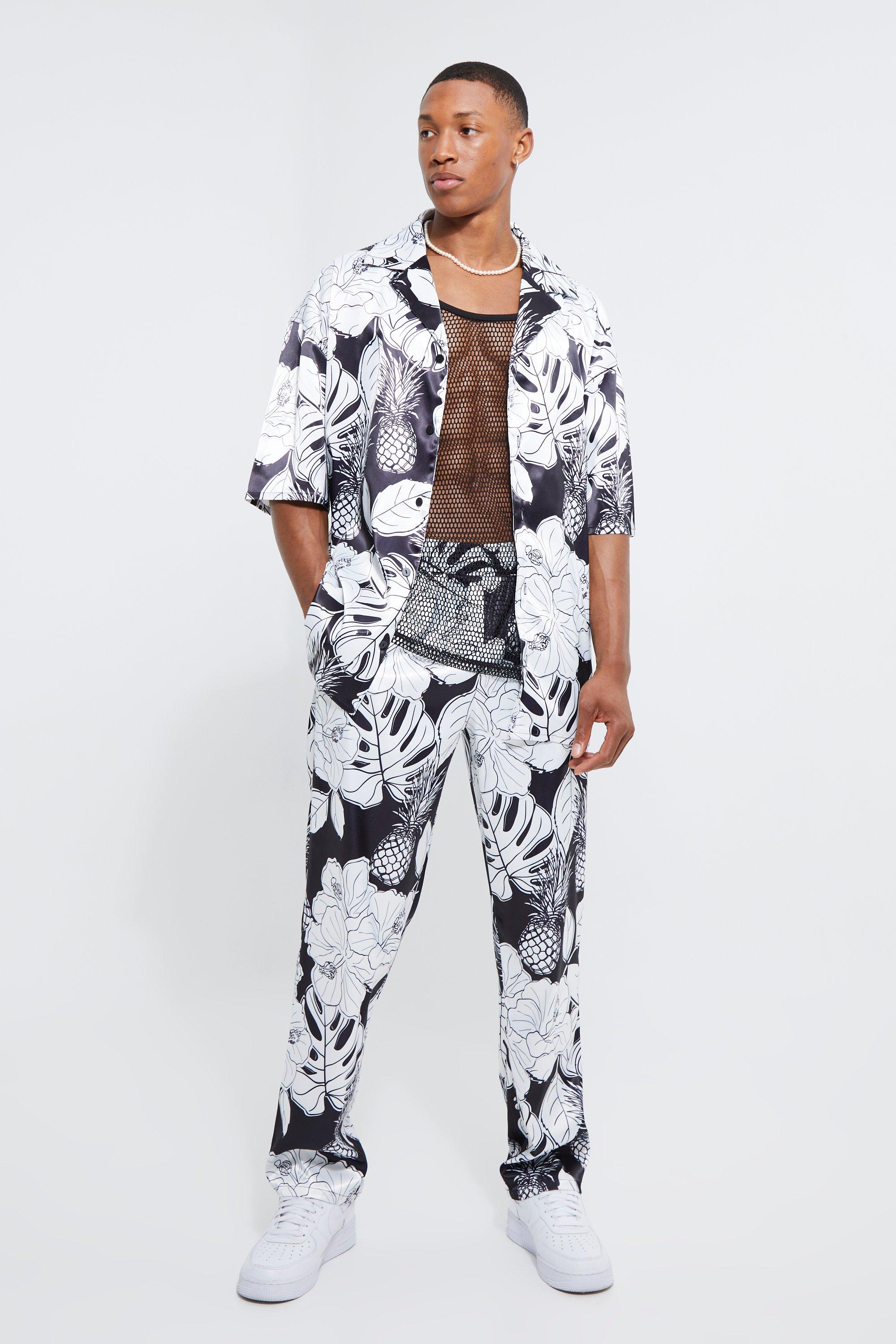 Men's floral sales trousers uk