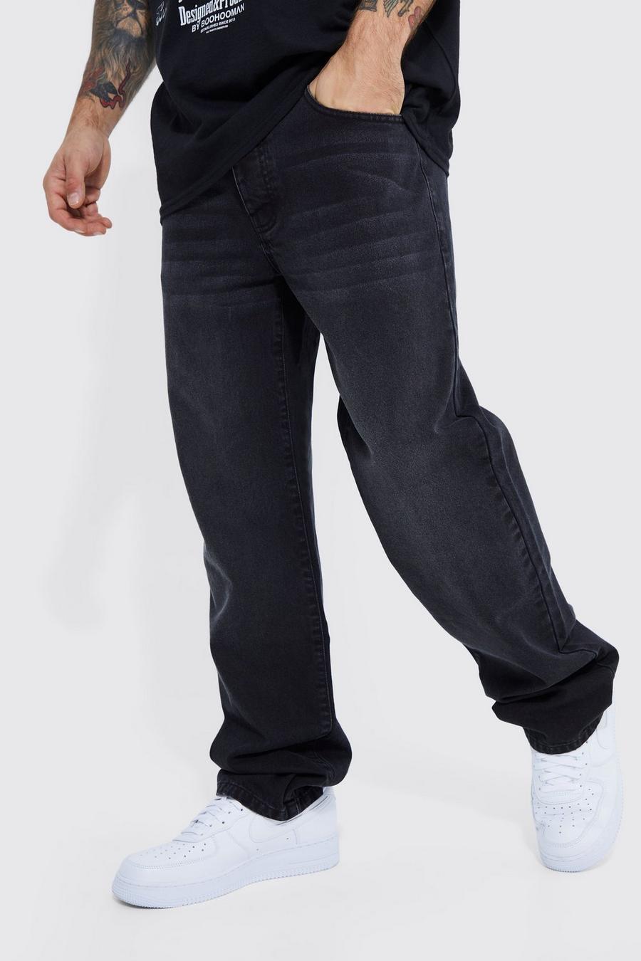 Washed black Relaxed Rigid Jeans image number 1