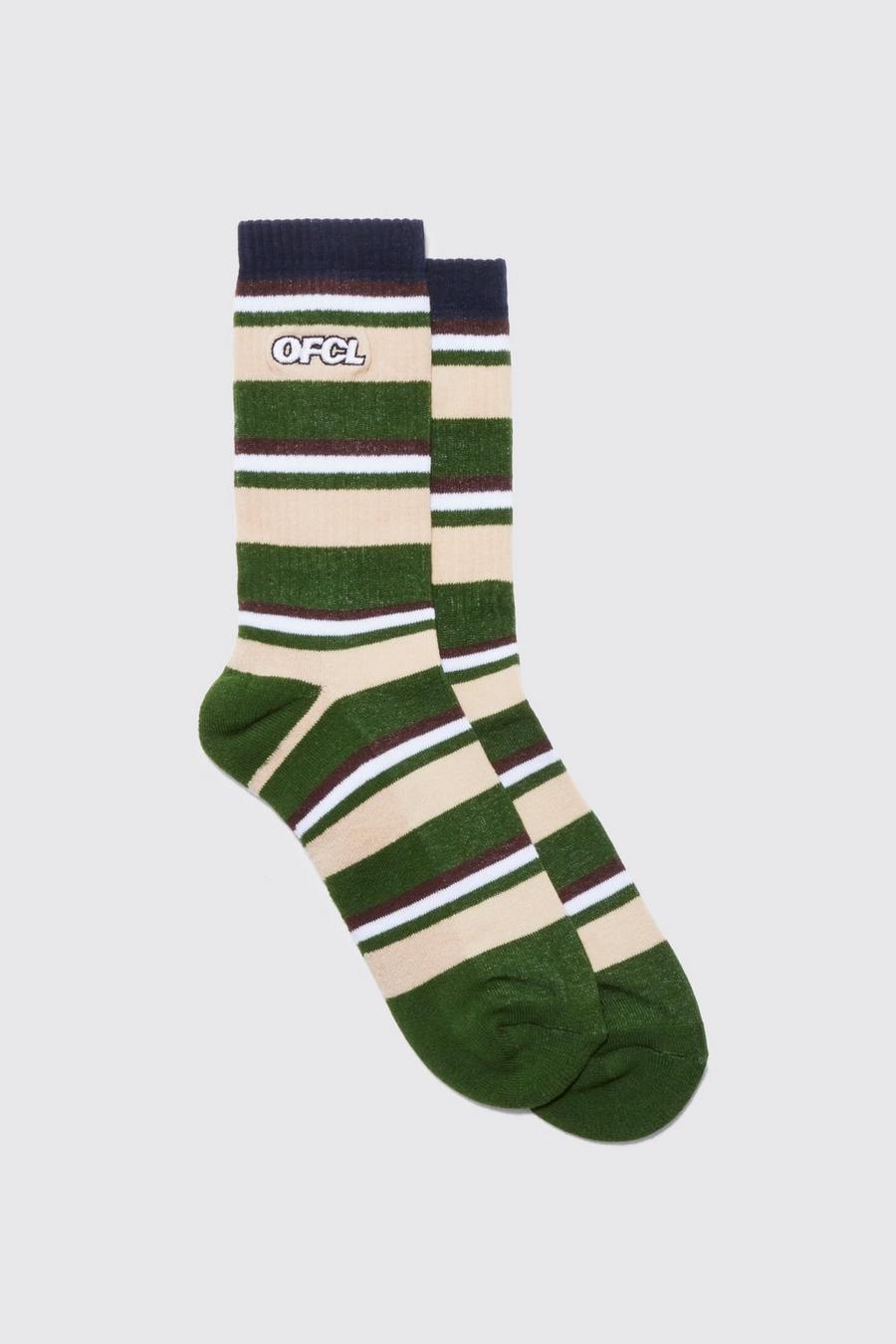Multi Ofcl Embroidered Stripe Socks image number 1