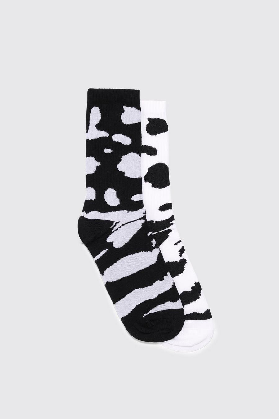 Multi 2 Pack Cow Pattern Socks