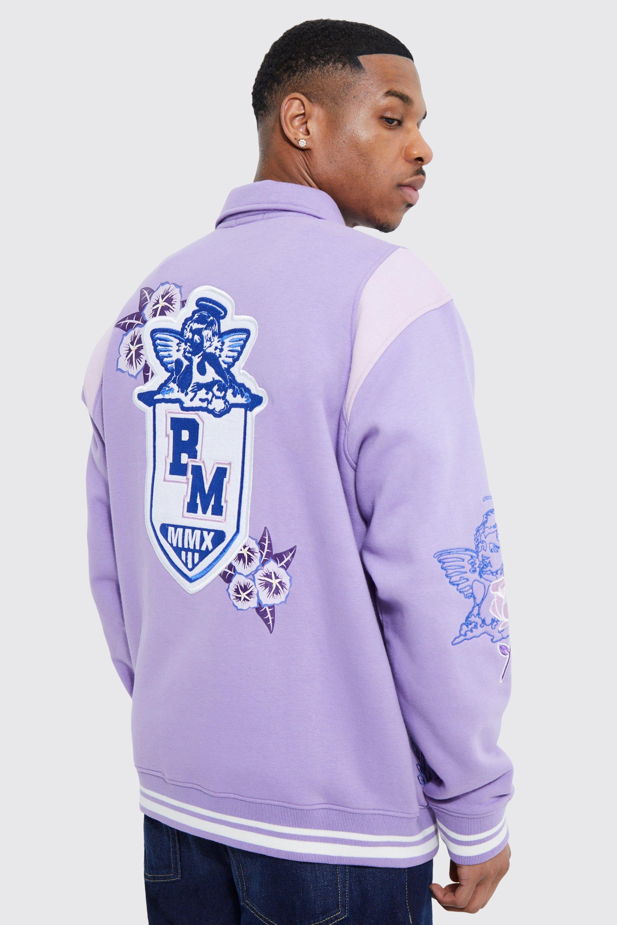 Oversized Badge Applique Jersey Jacket | boohoo USA Oversized Badge Applique Jersey Jacket | boohoo USA