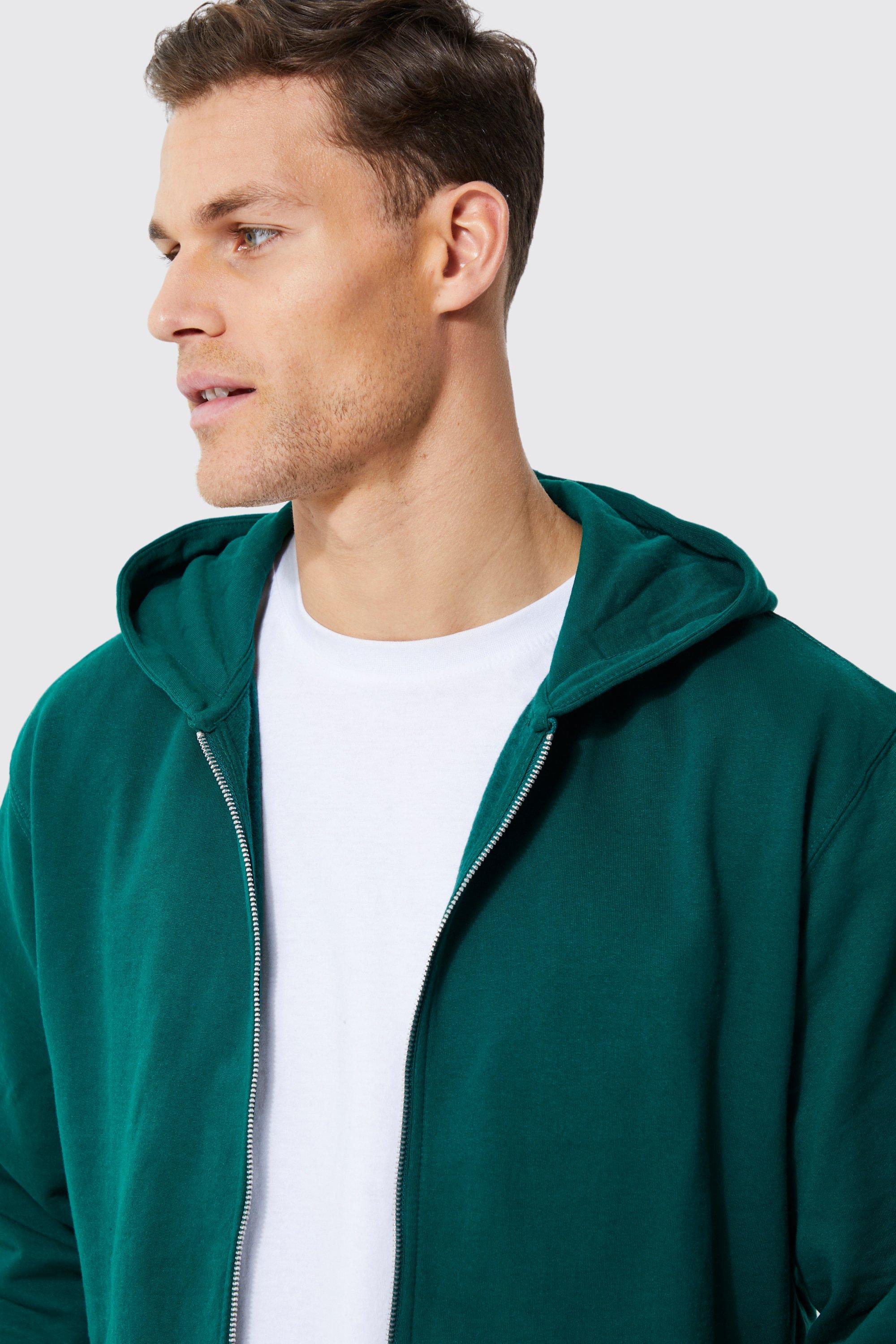 Mens tall zip on sale hoodie