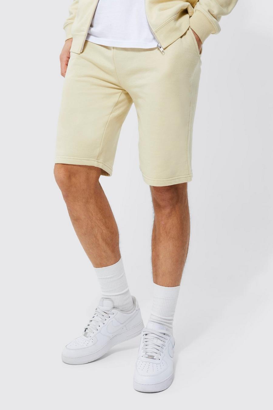 Tall Jersey-Shorts, Sand beige