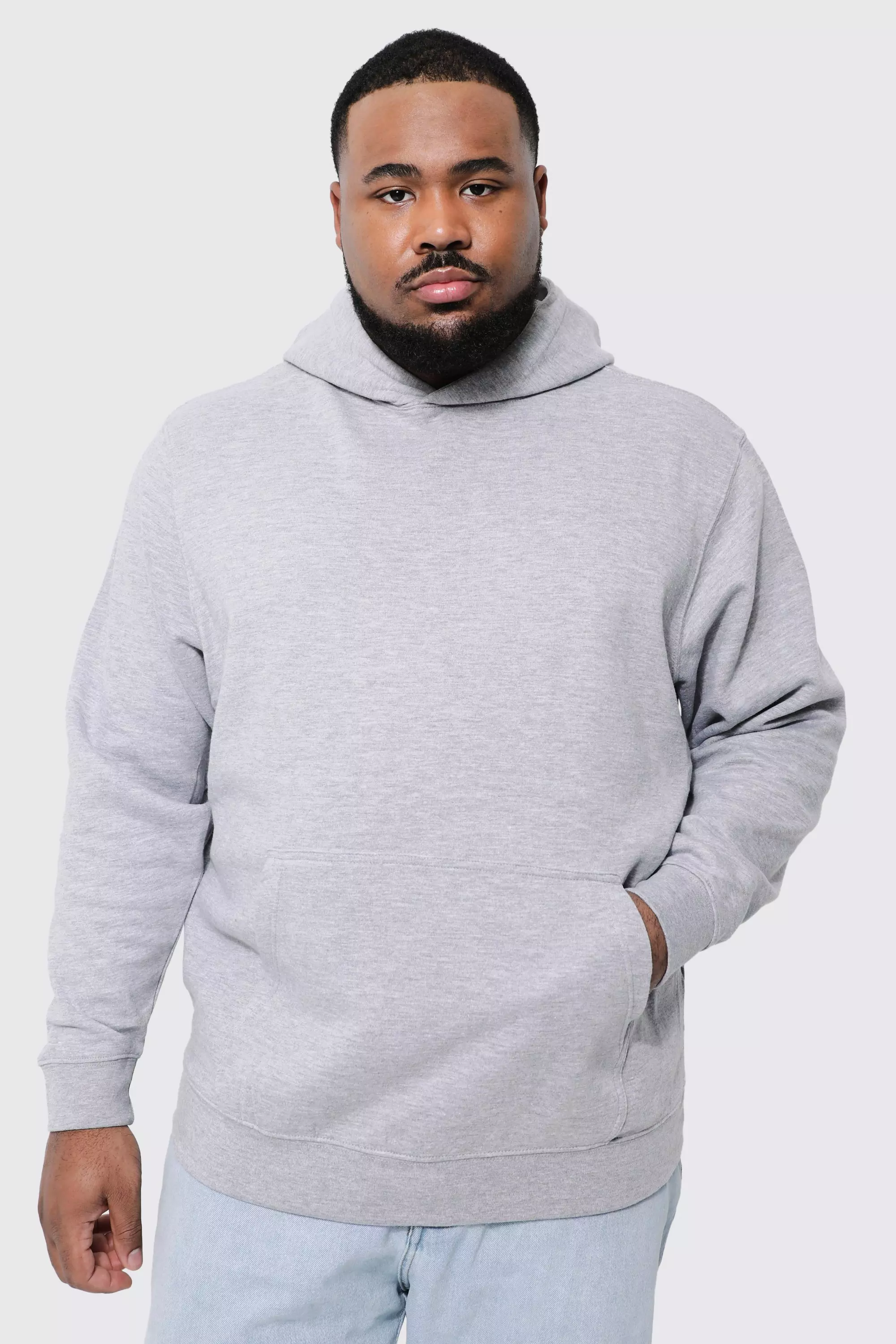 Grey marl Plus Basic Regular Fit Hoodie alternative image