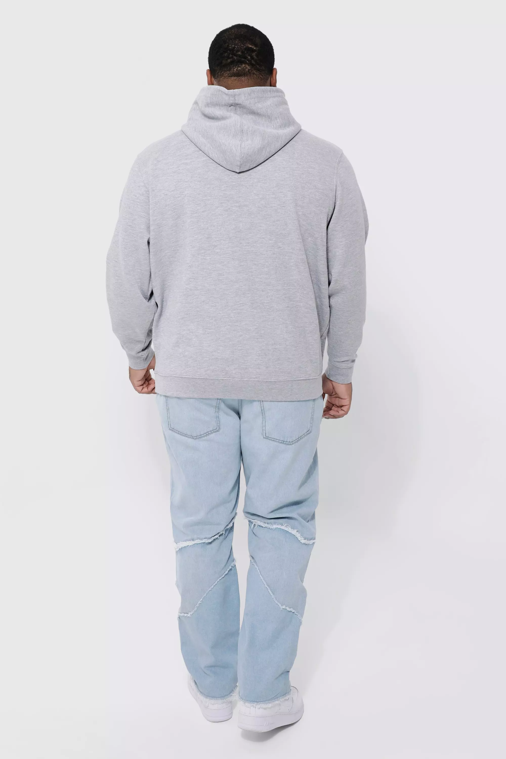 Grey marl Plus Basic Regular Fit Hoodie alternative image