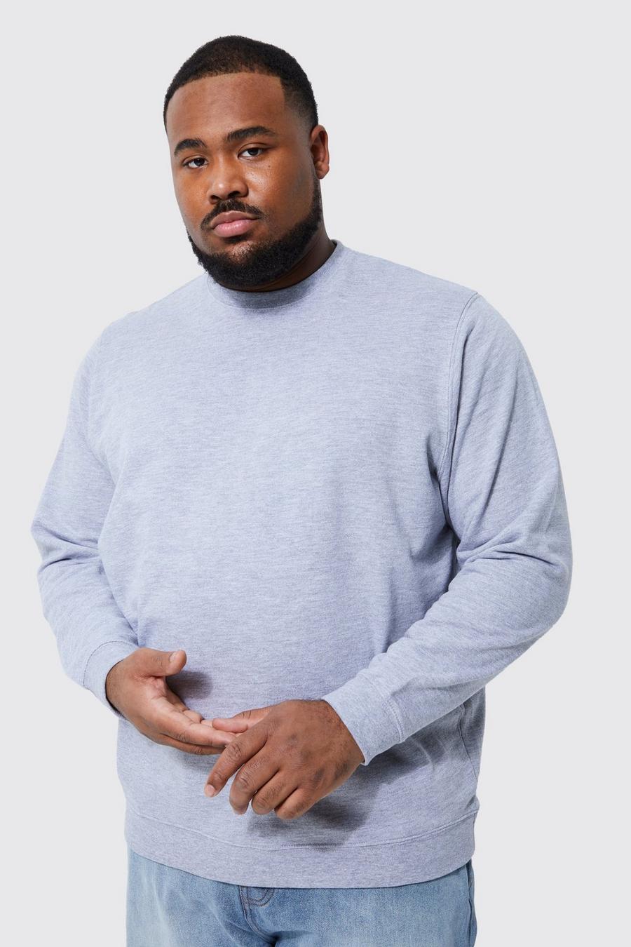 Grey marl Plus Basic Regular Fit Sweatshirt 