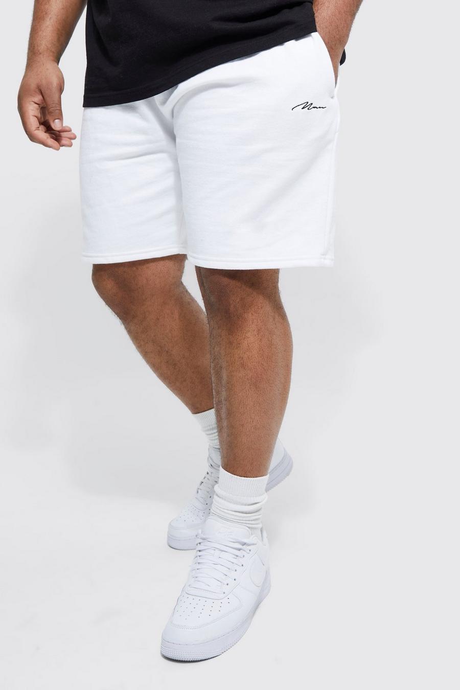 Plus Man Signature Embroidered Jersey Shorts