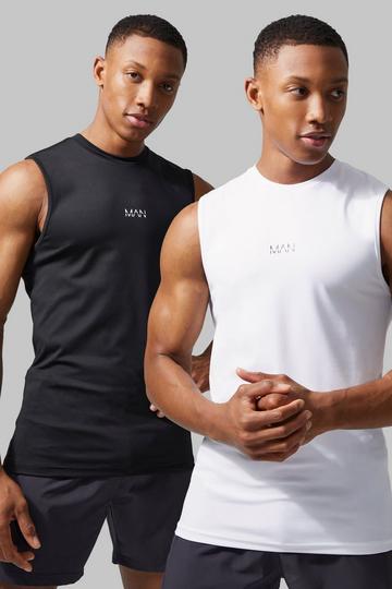 Man Active Compressie Tank Tops (2 Stuks) multi