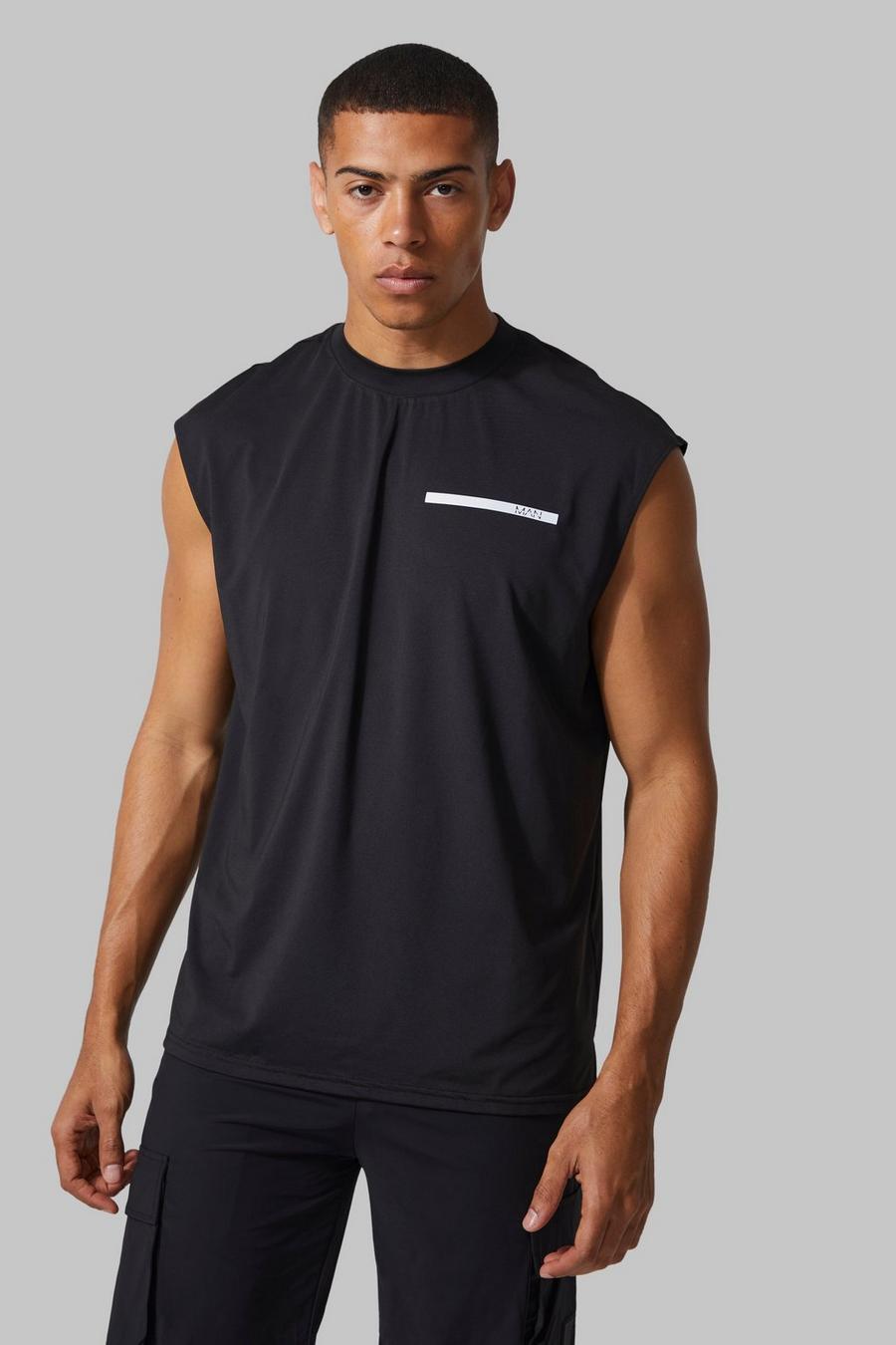 Black Man Active Oversized Performance Tank Top image number 1