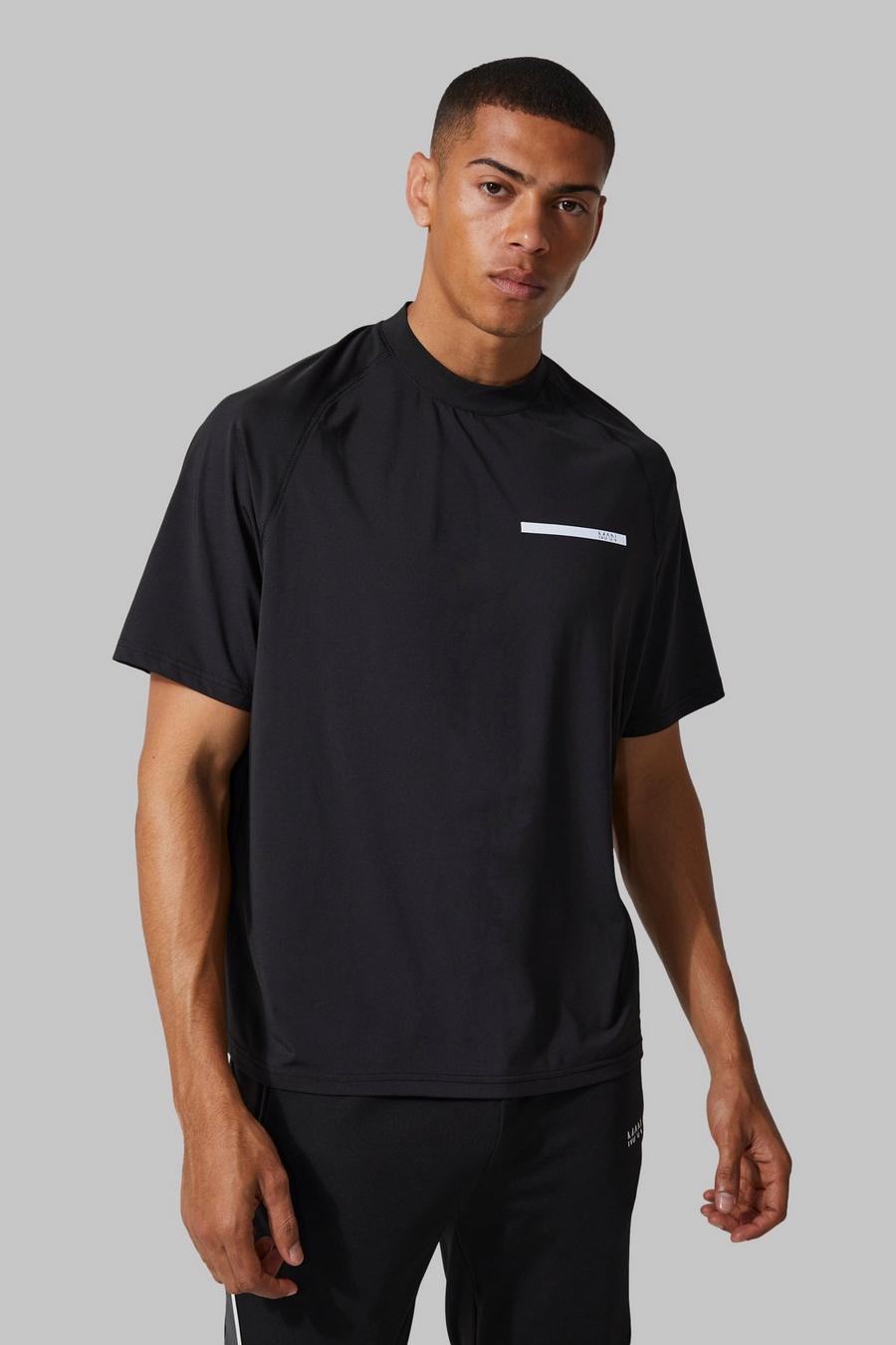 Kastiges Man Active Raglan Performance T-Shirt, Black image number 1