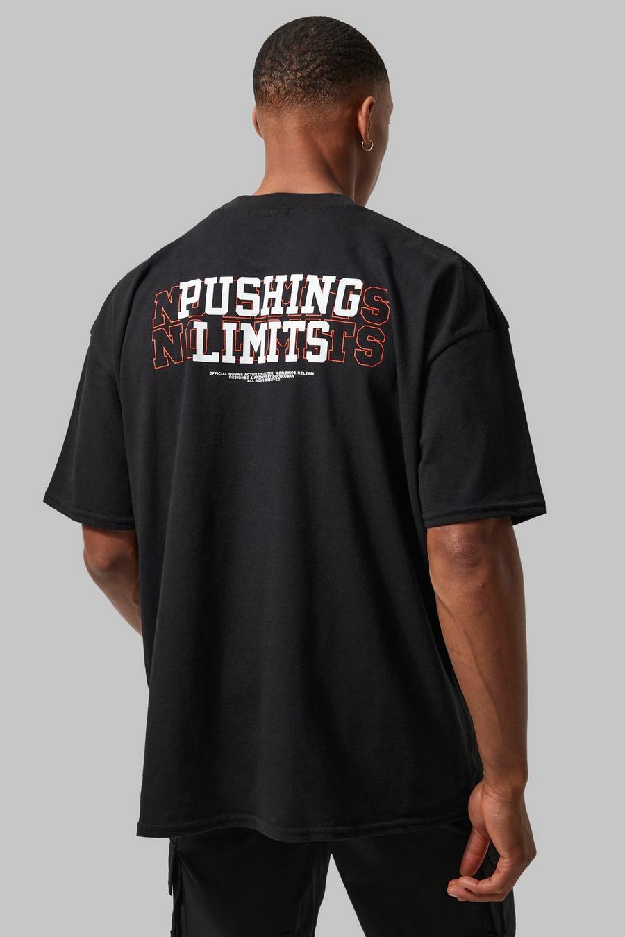 Black Man Active Pushing Limits Oversized T-shirt image number 1