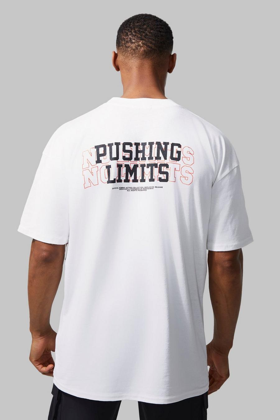 White Man Active Pushing Limits Oversized T-shirt  image number 1