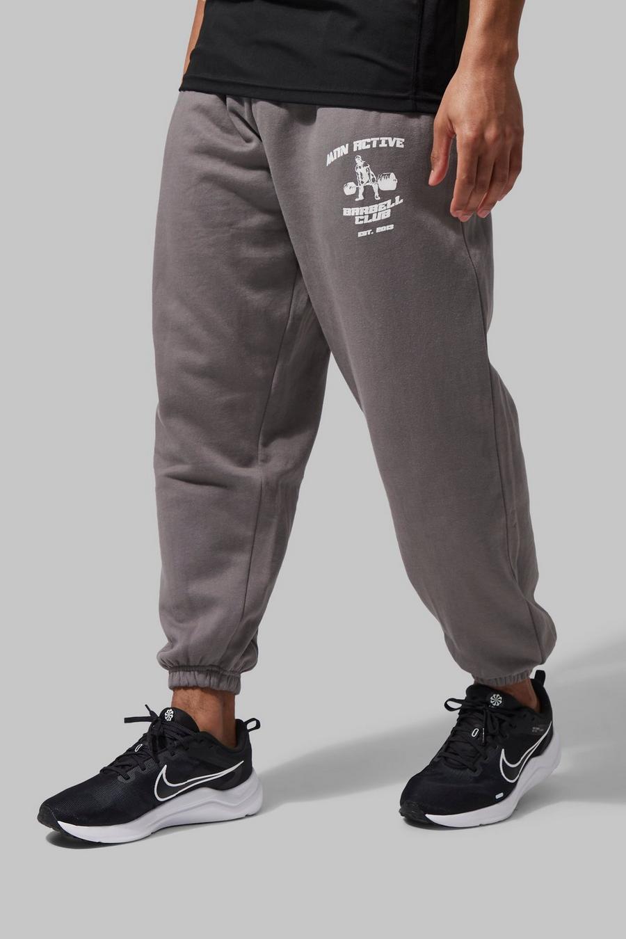 Charcoal Man Active Oversized Barbell Club Joggers image number 1