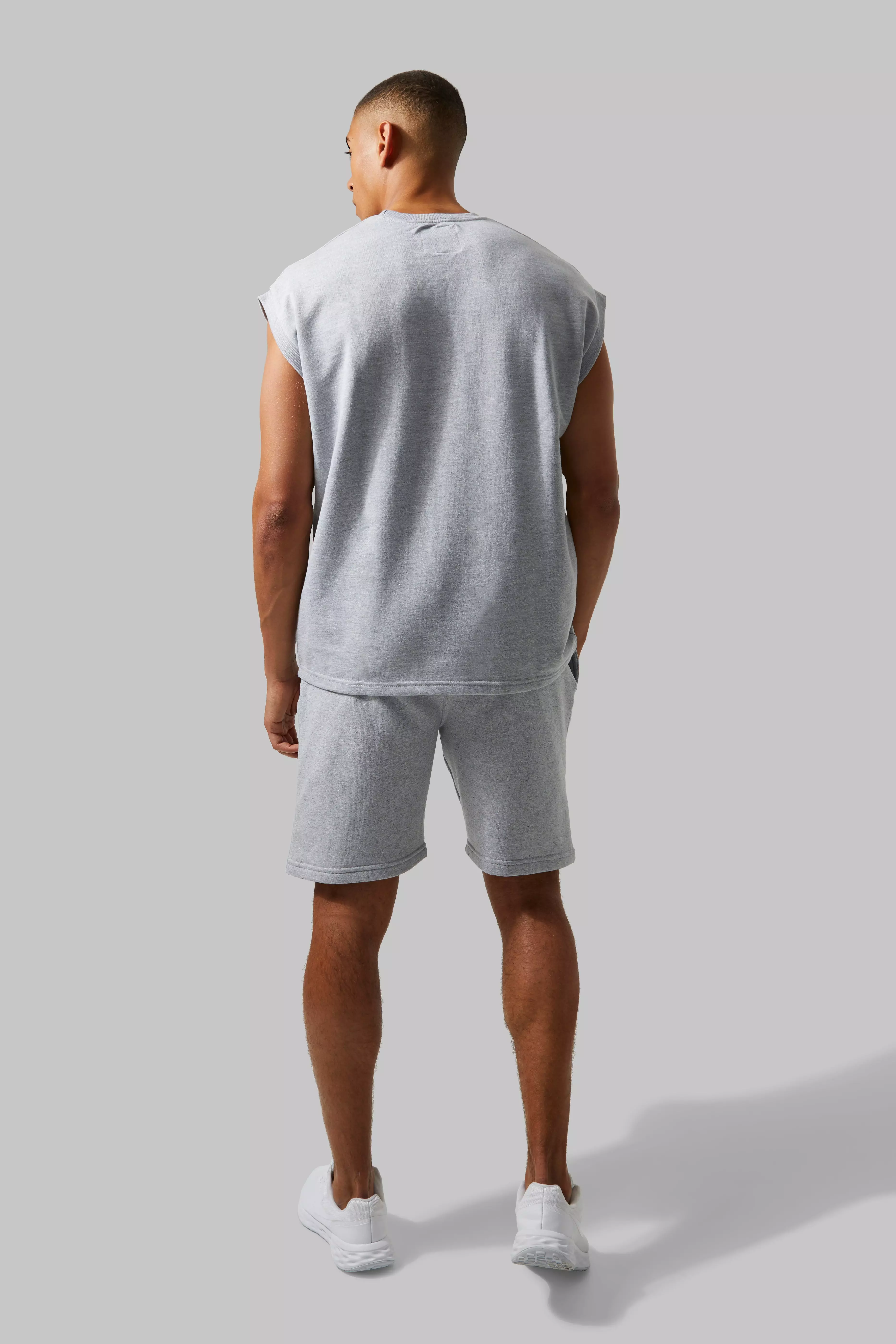 Grey marl Man Active Oversized Cut Off Sweat alternative image