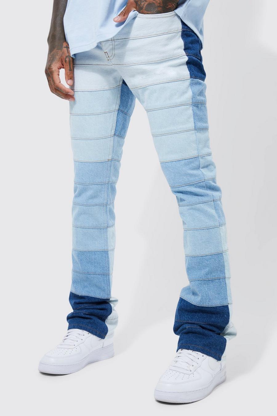Slim-Fit Jeans mit Farbverlauf, Mid blue bleu