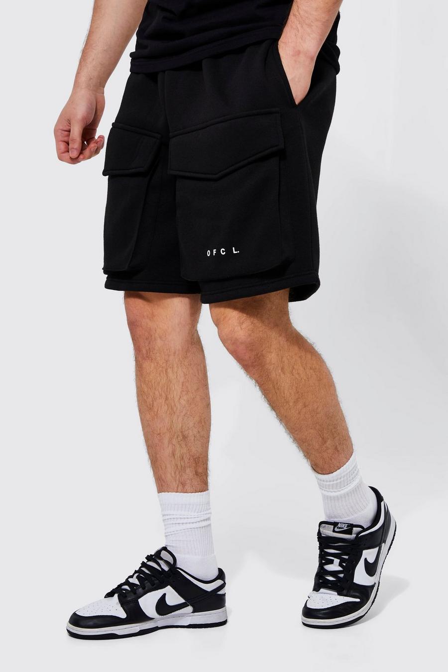Tall Oversize Official Cargo-Shorts, Black noir