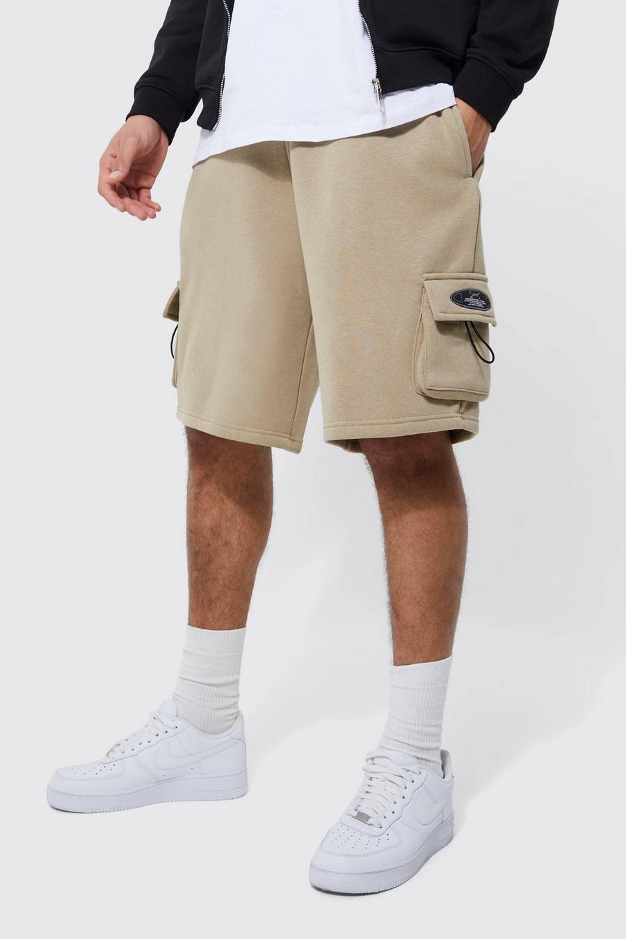 Stone beige Tall Oversized Mid Length Bungee Cargo Short