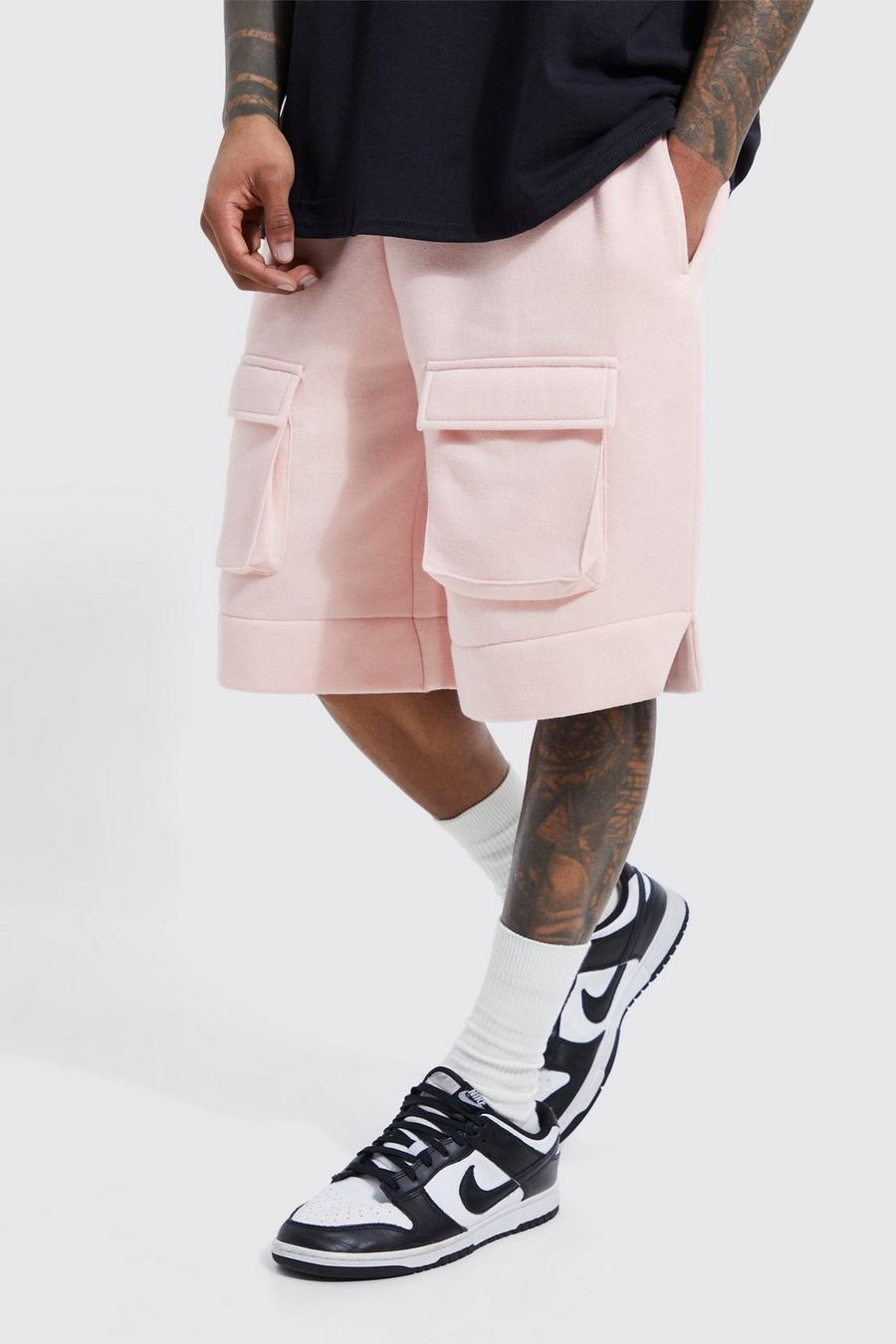 Dusty pink Oversized Long Length Front Cargo Short  