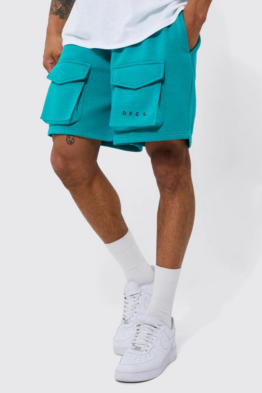 Oversize Official Cargo-Shorts, Teal green