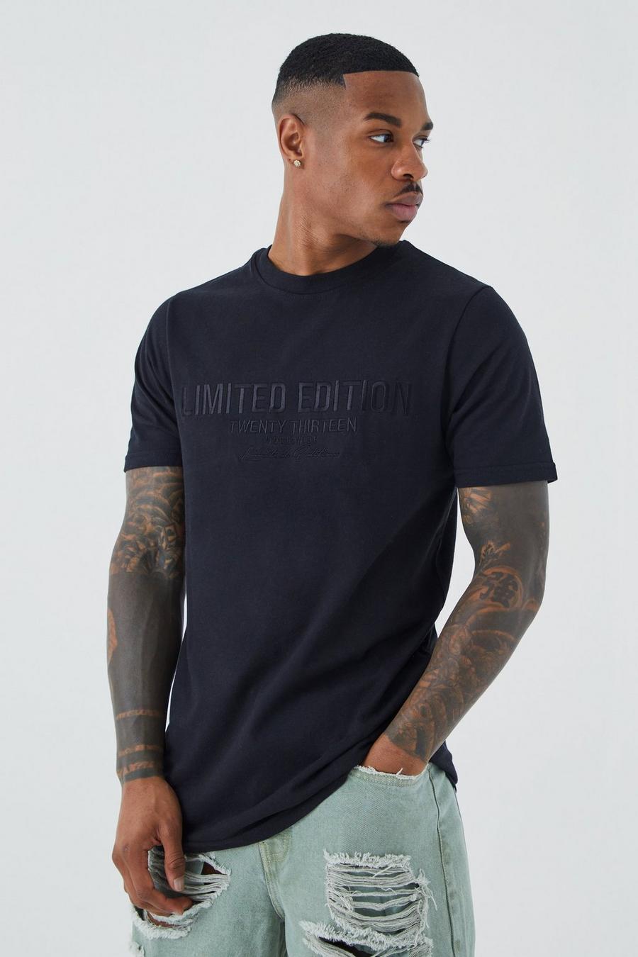 Black Slim Embroidered Limited Edition T-shirt