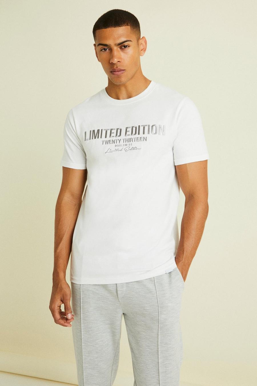 White Slim Embroidered Limited Edition T-shirt