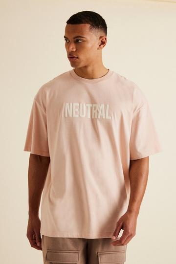 Tall Oversized Gloss Neutral Printed T-shirt rose