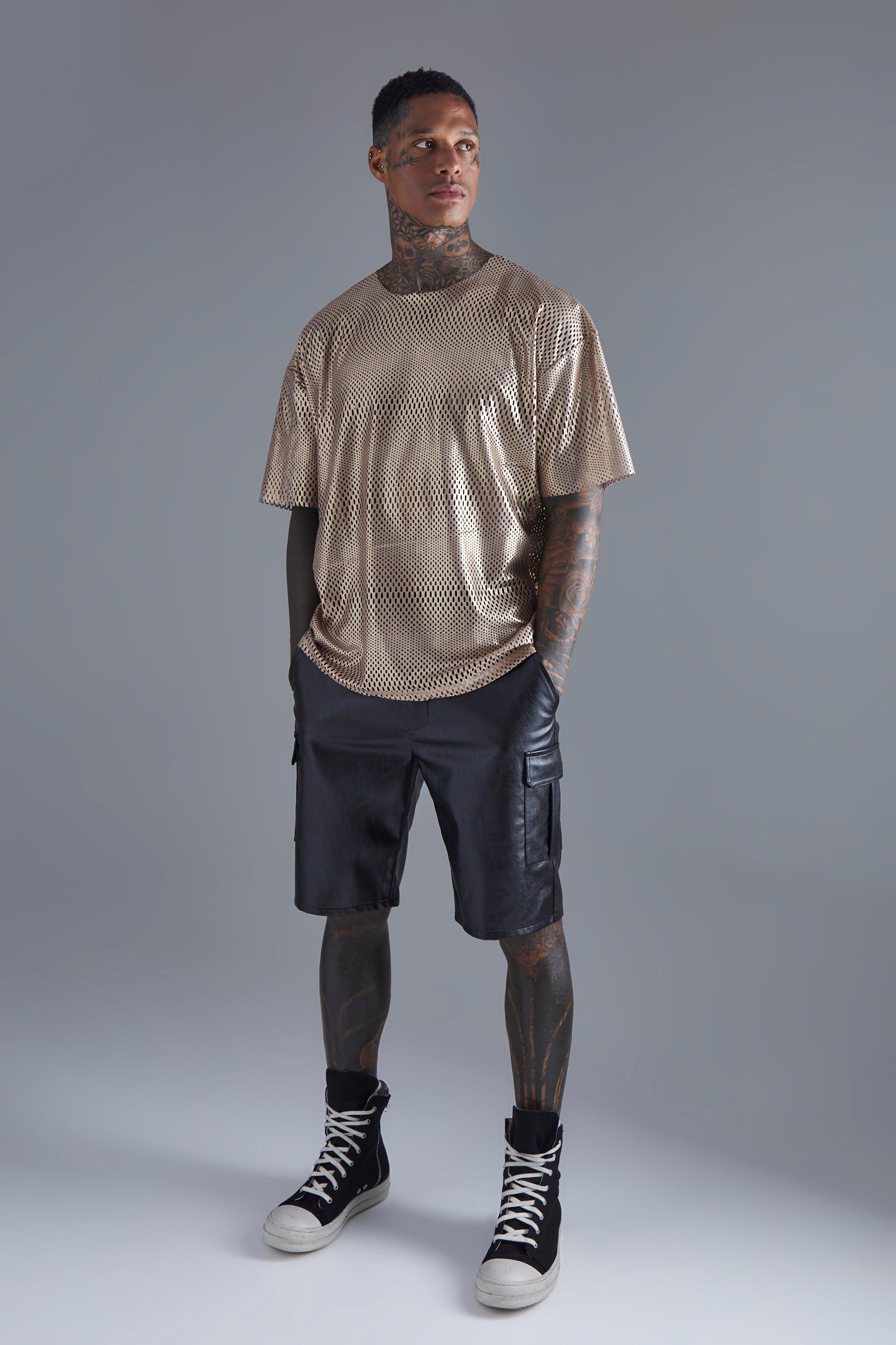 Metallic mesh 2025 t shirt