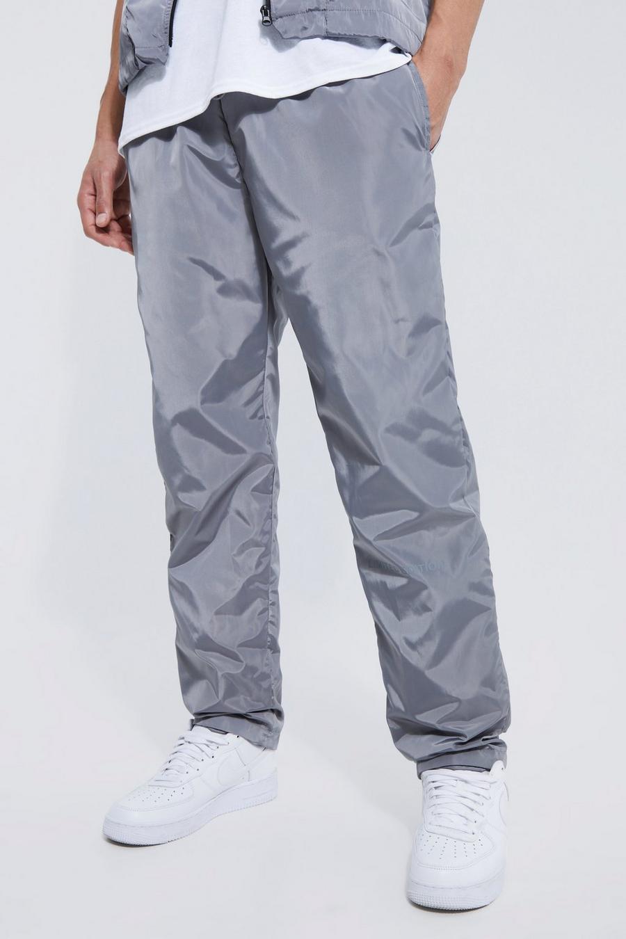 Grey Limited Tall Byxor med elastiskt midjeband image number 1
